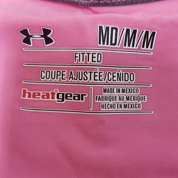 UNDER ARMOUR FITTED HEATGEAR PINK TIE-DYE T-SHIRT, SIZE MEDIUM - Picture 7 of 7